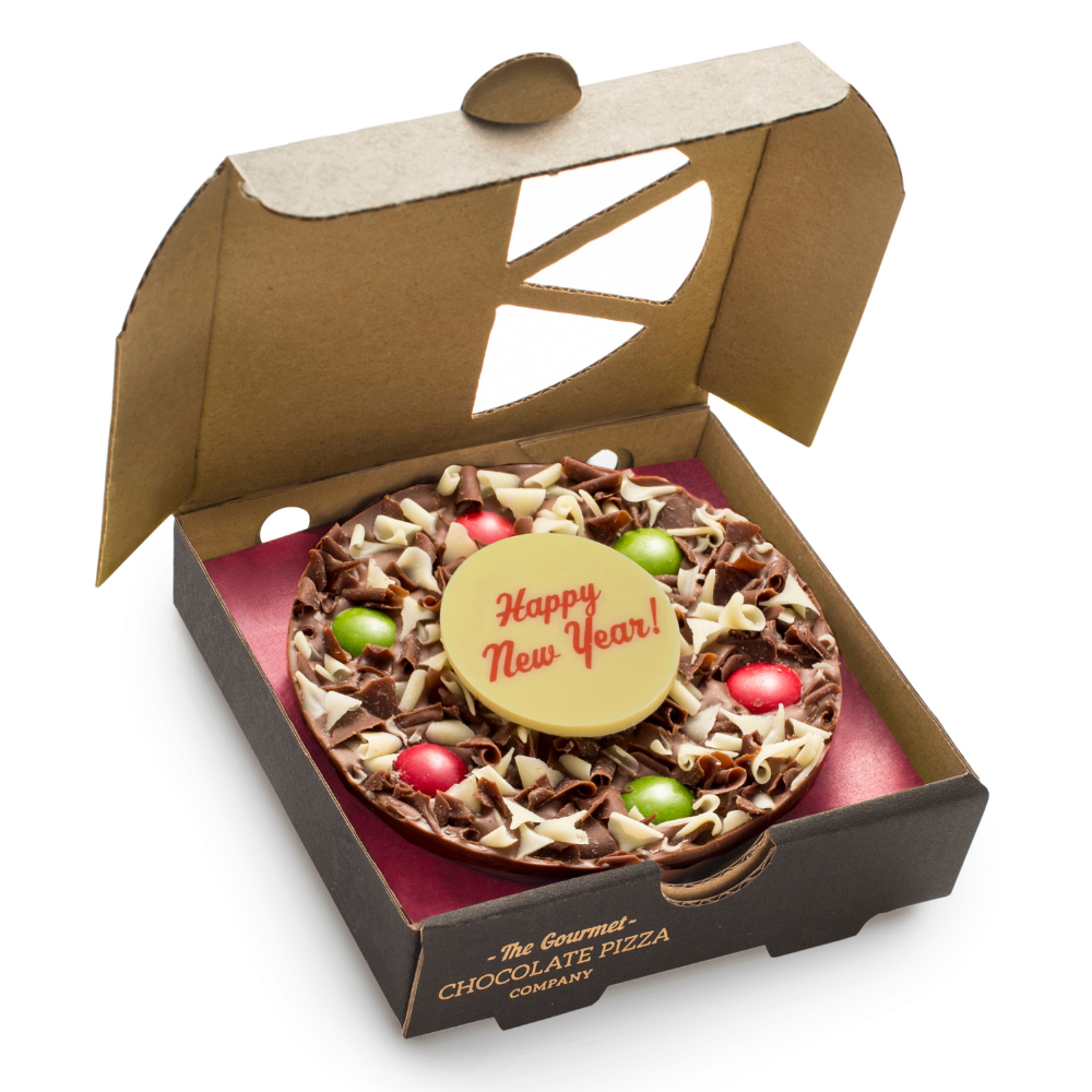 Happy New Year 4" Mini Chocolate Pizza